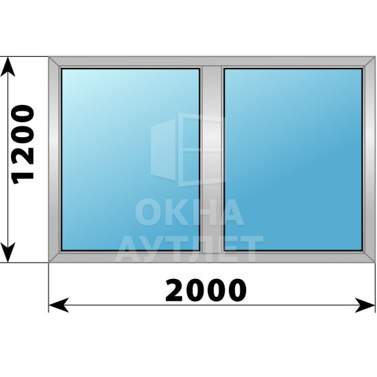 Двухстворчатое деревянно-алюминиевое окно 2000×1200 Г-Г ОА-46500
