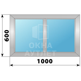 Двухстворчатое глухое алюминиевое окно Г-Г 1000×600 ОА-33846