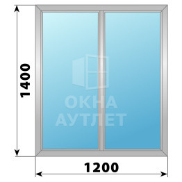 Двухстворчатое глухое алюминиевое окно Г-Г 1200×1400 ОА-33963