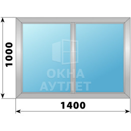 Двухстворчатое глухое алюминиевое окно Г-Г 1400×1000 ОА-33921
