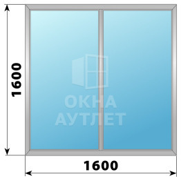 Двухстворчатое глухое алюминиевое окно Г-Г 1600×1600 ОА-34101
