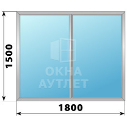 Двухстворчатое глухое алюминиевое окно Г-Г 1800×1500 ОА-34137