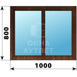 Двухстворчатое глухое деревянное окно из дуба Г-Г 1000×800 ОА-35183