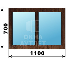 Двухстворчатое глухое деревянное окно из дуба Г-Г 1100×700 ОА-35144
