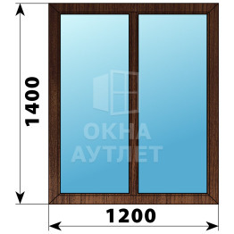Двухстворчатое глухое деревянное окно из дуба Г-Г 1200×1400 ОА-36560