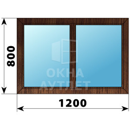 Двухстворчатое глухое деревянное окно из дуба Г-Г 1200×800 ОА-35462