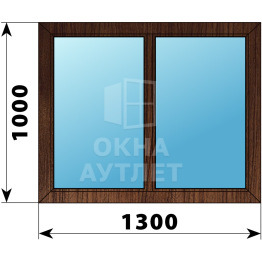 Двухстворчатое глухое деревянное окно из дуба Г-Г 1300×1000 ОА-36005