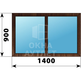 Двухстворчатое глухое деревянное окно из дуба Г-Г 1400×900 ОА-35933