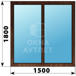 Двухстворчатое глухое деревянное окно из дуба Г-Г 1500×1800 ОА-37439