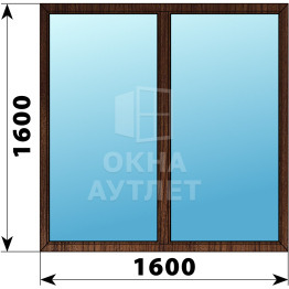 Двухстворчатое глухое деревянное окно из дуба Г-Г 1600×1600 ОА-37361
