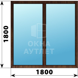 Двухстворчатое глухое деревянное окно из дуба Г-Г 1800×1800 ОА-37673