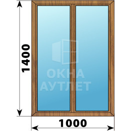 Двухстворчатое глухое деревянное окно из лиственницы Г-Г 1000×1400 ОА-35474