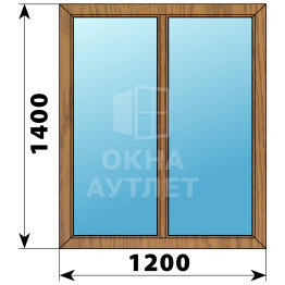 Двухстворчатое глухое деревянное окно из лиственницы Г-Г 1200×1400 ОА-35801