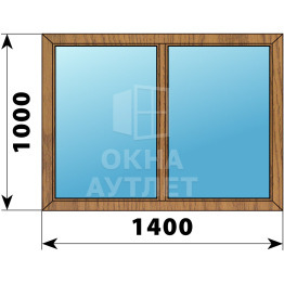 Двухстворчатое глухое деревянное окно из лиственницы Г-Г 1400×1000 ОА-35477