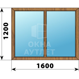 Двухстворчатое глухое деревянное окно из лиственницы Г-Г 1600×1200 ОА-36080