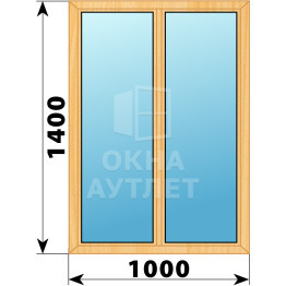 Двухстворчатое глухое деревянное окно из сосны Г-Г 1000×1400 ОА-35030