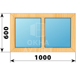 Двухстворчатое глухое деревянное окно из сосны Г-Г 1000×600 ОА-34592