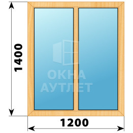 Двухстворчатое глухое деревянное окно из сосны Г-Г 1200×1400 ОА-35258