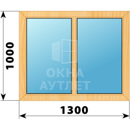 Двухстворчатое глухое деревянное окно из сосны Г-Г 1300×1000 ОА-34961