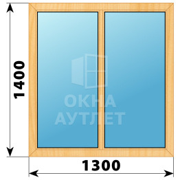 Двухстворчатое глухое деревянное окно из сосны Г-Г 1300×1400 ОА-35375