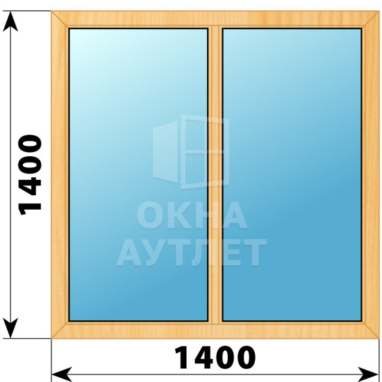 Двухстворчатое глухое деревянное окно из сосны Г-Г 1400×1400 ОА-35480