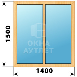 Двухстворчатое глухое деревянное окно из сосны Г-Г 1400×1500 ОА-35588