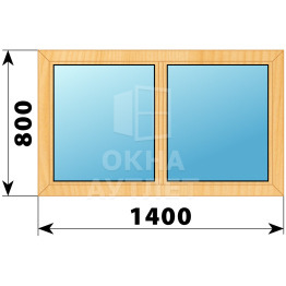 Двухстворчатое глухое деревянное окно из сосны Г-Г 1400×800 ОА-34835