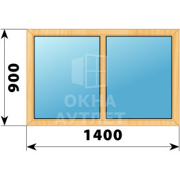 Двухстворчатое глухое деревянное окно из сосны Г-Г 1400×900 ОА-34937