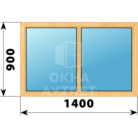 Двухстворчатое глухое деревянное окно из сосны Г-Г 1400×900 ОА-34937