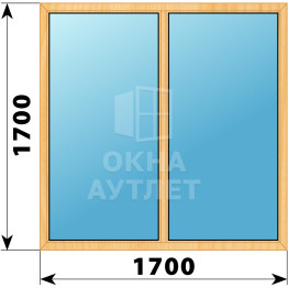 Двухстворчатое глухое деревянное окно из сосны Г-Г 1700×1700 ОА-36236