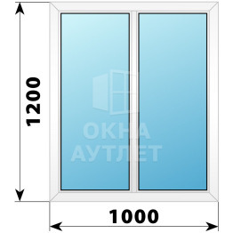 Двухстворчатое глухое пластиковое окно Г-Г 1000×1000 ОА-32244