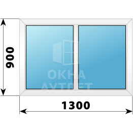 Двухстворчатое глухое пластиковое окно Г-Г 1400×900 ОА-32328