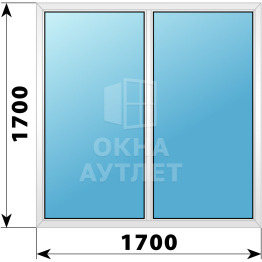 Двухстворчатое глухое пластиковое окно Г-Г 1700×1700 ОА-32895