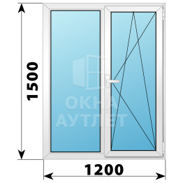 Двухстворчатое поворотно-откидное пластиковое окно Г-ПО 1200×1500 ОА-32691