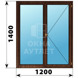Двухстворчатое деревянное окно из дуба Г-П 1200×1400 ОА-36566