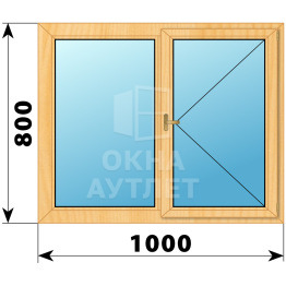 Двухстворчатое деревянное окно из сосны Г-П 1000×800 ОА-34757