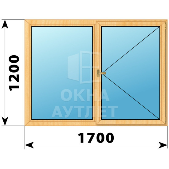 Двухстворчатое деревянное окно из сосны Г-П 1700×1200 ОА-35912