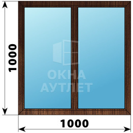 Двухстворчатое окно из дуба 1000×1000 Г-Г ОА-35423