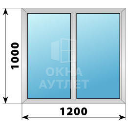 Двухстворчатое дерево-алюминиевое окно 1000×1200 Г-Г ОА-35906