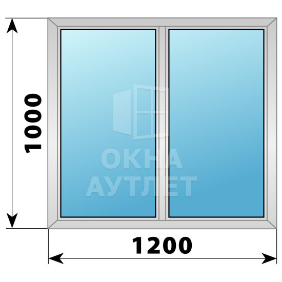 Двухстворчатое дерево-алюминиевое окно 1000×1200 Г-Г ОА-35906