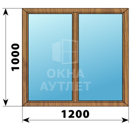 Двухстворчатое окно из лиственницы 1200×1000 Г-Г ОА-35291