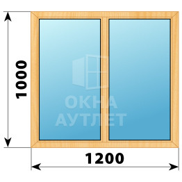 Двухстворчатое окно из сосны 1200×1000 Г-Г ОА-34922