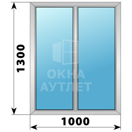 Двухстворчатое дерево-алюминиевое окно 1000×1300 Г-Г ОА-36050