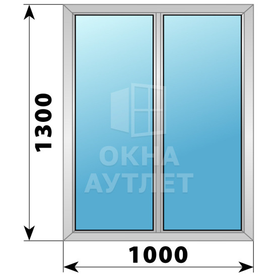 Двухстворчатое дерево-алюминиевое окно 1000×1300 Г-Г ОА-36050