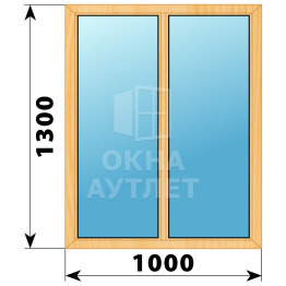 Двухстворчатое окно из сосны 1000×1300 Г-Г ОА-34994