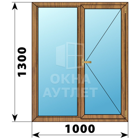 Двухстворчатое окно из лиственницы 1000×1300 Г-П ОА-35828