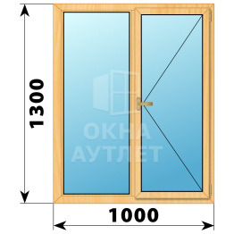 Двухстворчатое окно из сосны 1000×1300 Г-П ОА-35270