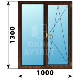 Двухстворчатое окно из дуба 1000×1300 Г-ПО ОА-36482