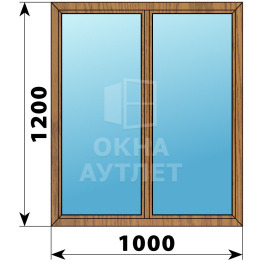 Двухстворчатое окно из лиственницы 1000×1200 Г-Г ОА-35303