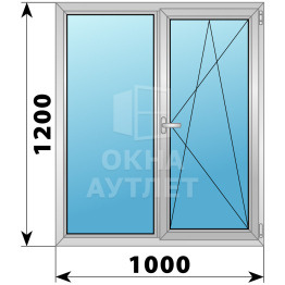 Двухстворчатое дерево-алюминиевое окно 1200×1000 Г-ПО ОА-36530